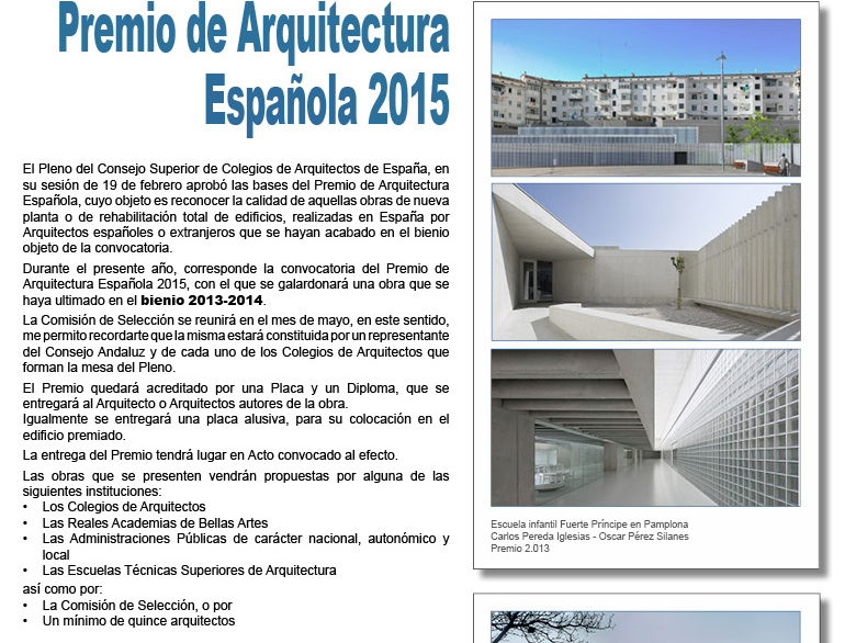 Premio Arquitectura Esp 2015