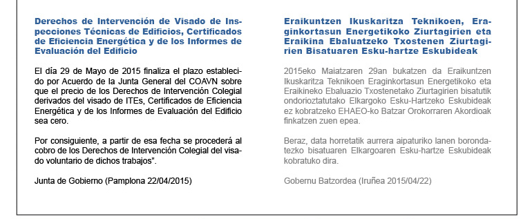 2015/05/07 - Informacion Colegial / Elkargoko Informazioa