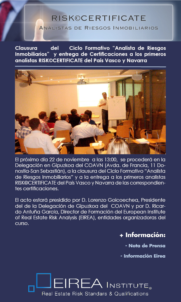 Clausura Ciclo Formativo Analista Riesgos Inmobiliarios