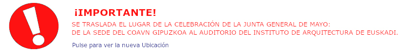 Aviso. Cambio de sede junta general